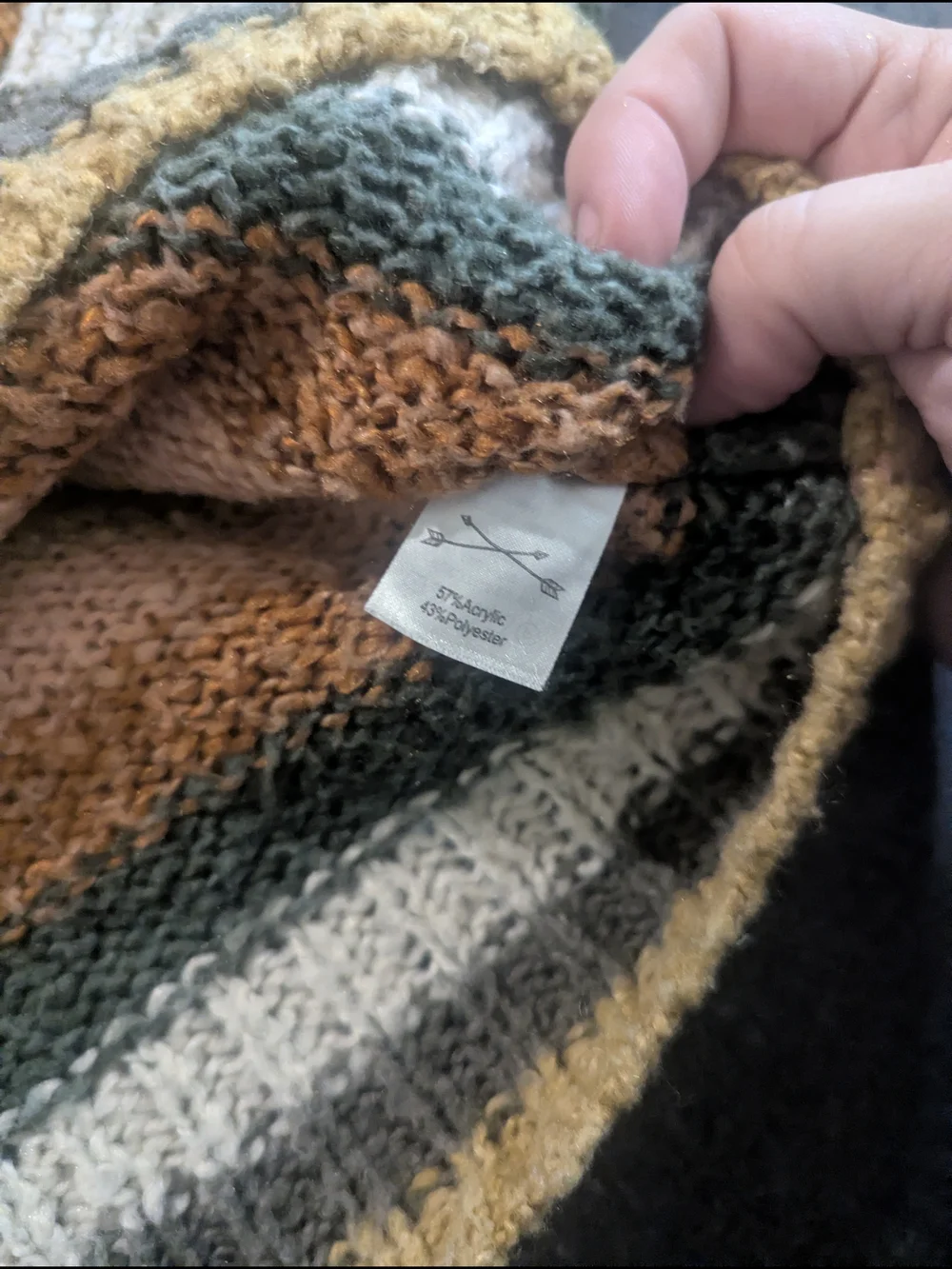 Rylee + Cru Striped Crewneck Sweater in Rust, Olive & Cream